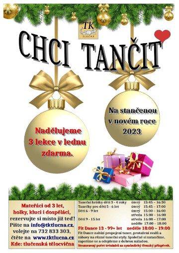 PF 2023 - Chci tančit - nábor dětí Taneční klub Tlučná - taneční kroužek