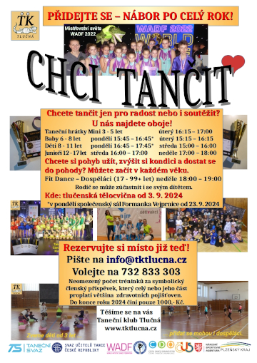 Chci tančit - nábor dětí Tlučná a Vejprnice - taneční kroužek